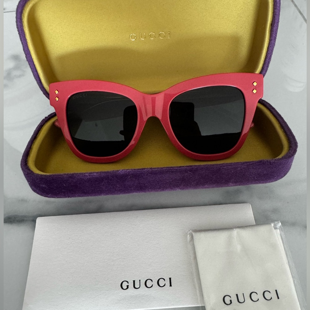 Gucci Pink Gold & Black Sunglasses